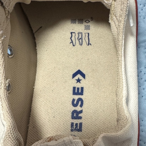 Converse Cream Canvas Low Top Sneakers with Red Trim - Picture 8 of 8